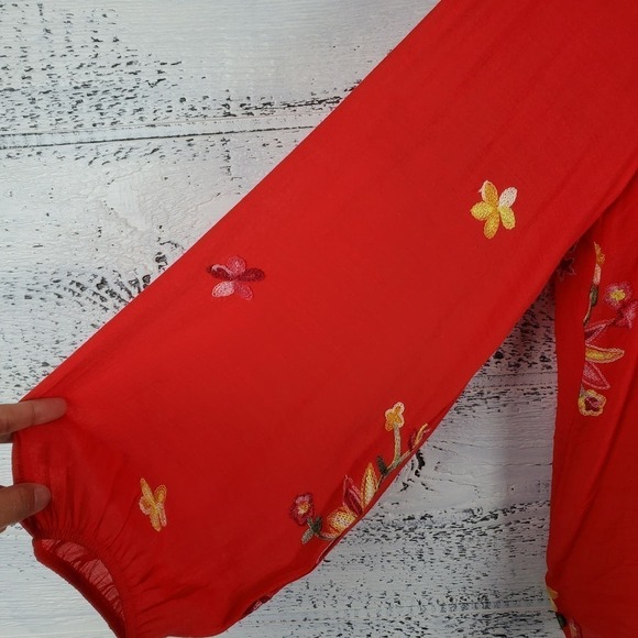 Fig and Flower Embroidered Floral Pullover Long Sleeves Blouse Top Size XL - Picture 3 of 11